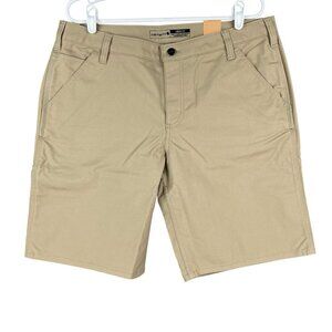 NWT Carhartt Women's Rugged Flex Loose Fit Canvas Work Tan Shorts Size 16